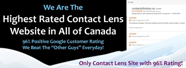 Highest rated online contact lens site in Canada